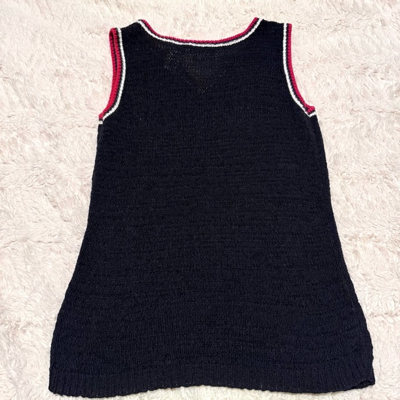 VTG Russ Preppy Sweater Vest Black V-Neck Knit Small preppy academia - Picture 2 of 5